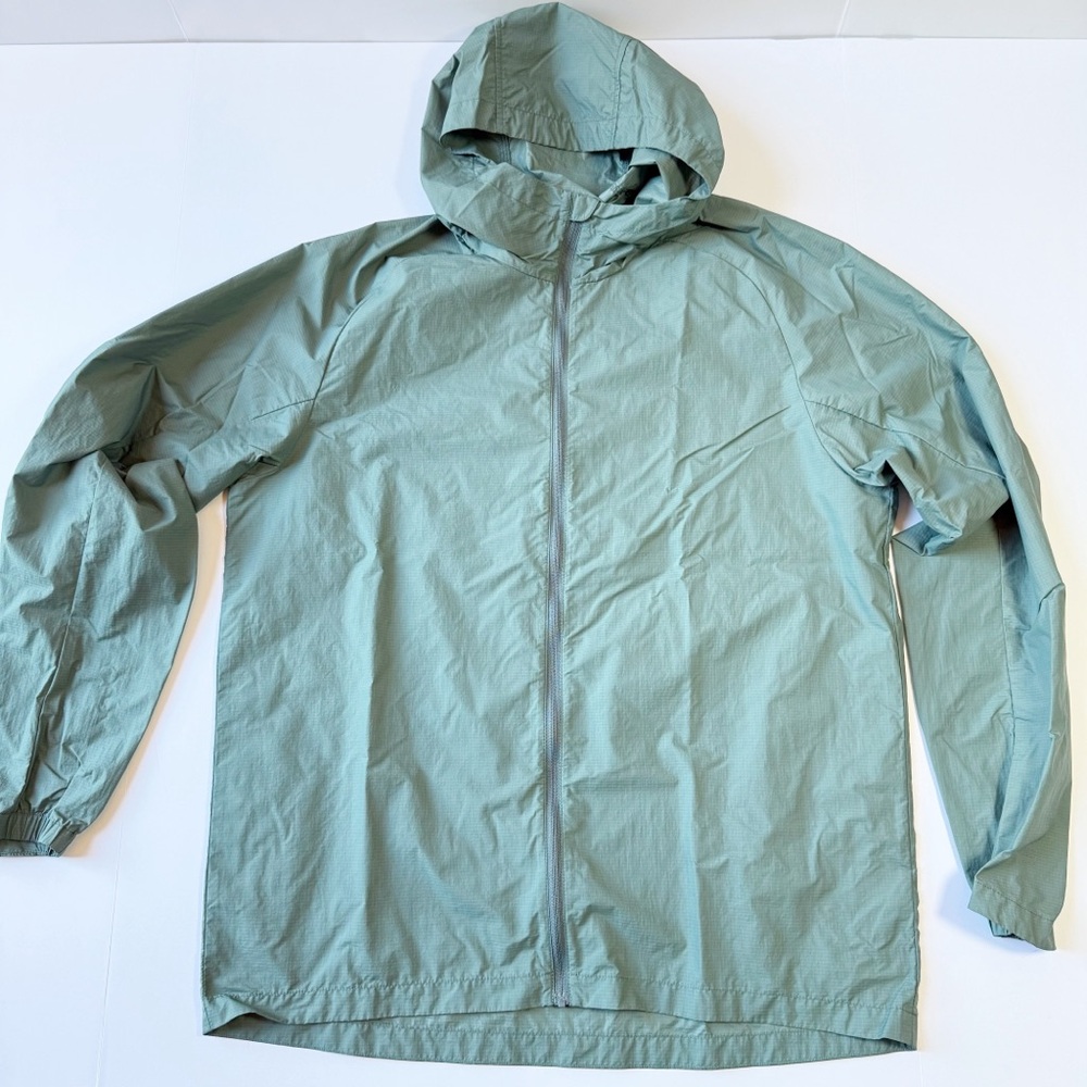 Free Fly Apparel Men's Headwind Jacket Light Green Hooded Windbreaker Medium